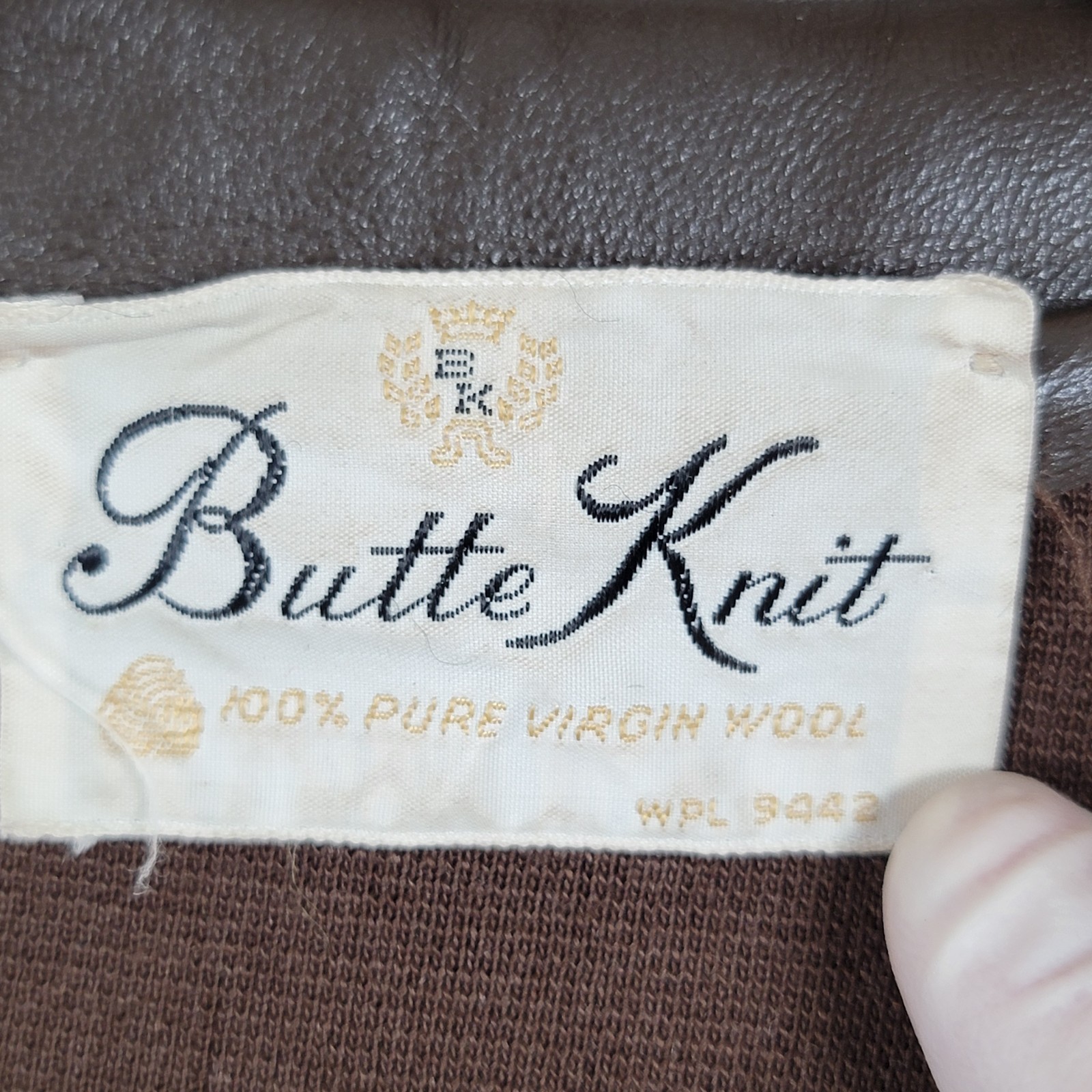 Vintage Butte Knit Sweater Jacket Brown Wool And Leather Measurements In Photos