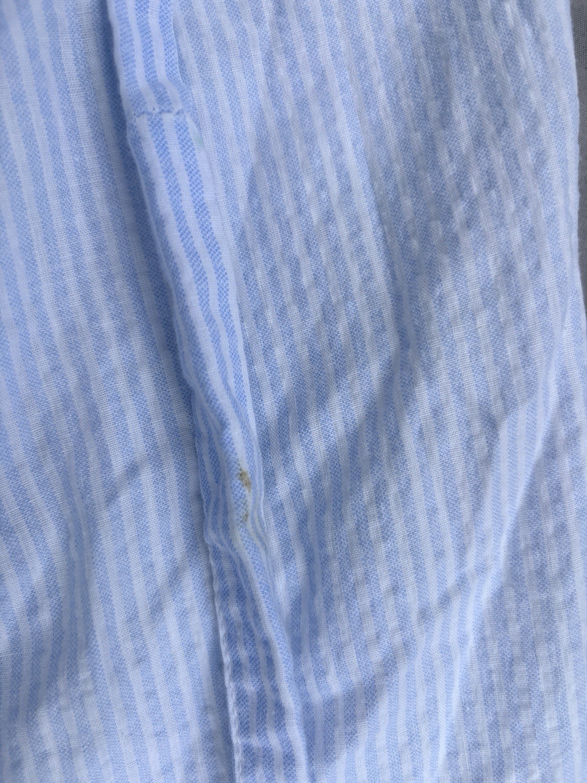 Jennifer Dale Vintage 70s Blue Pinstripe Seersucker Maxi Robe Size 11 S/M