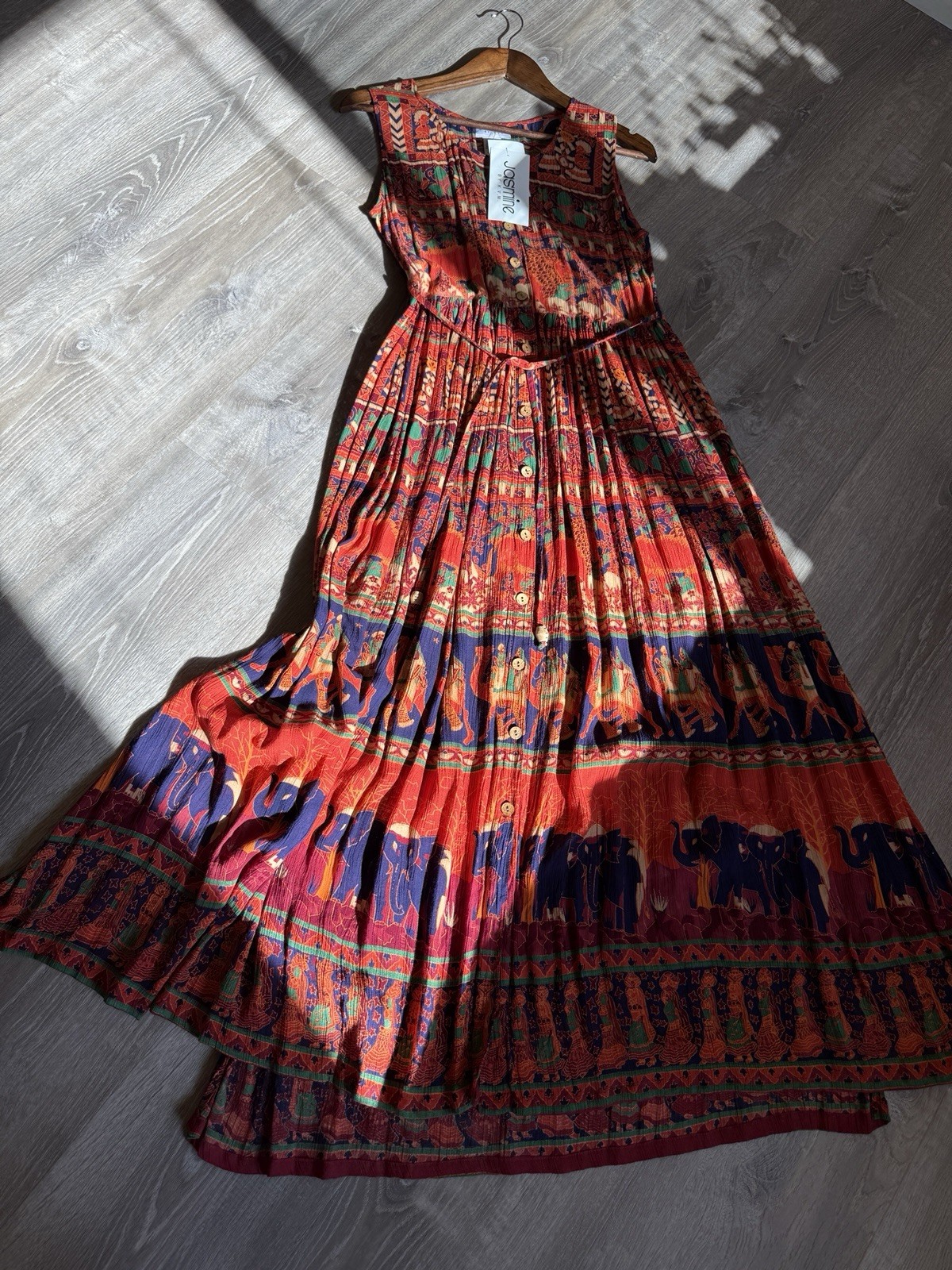 Jasmine by K.V.M Boho Elephant Maxi Dress-Size M-NWT