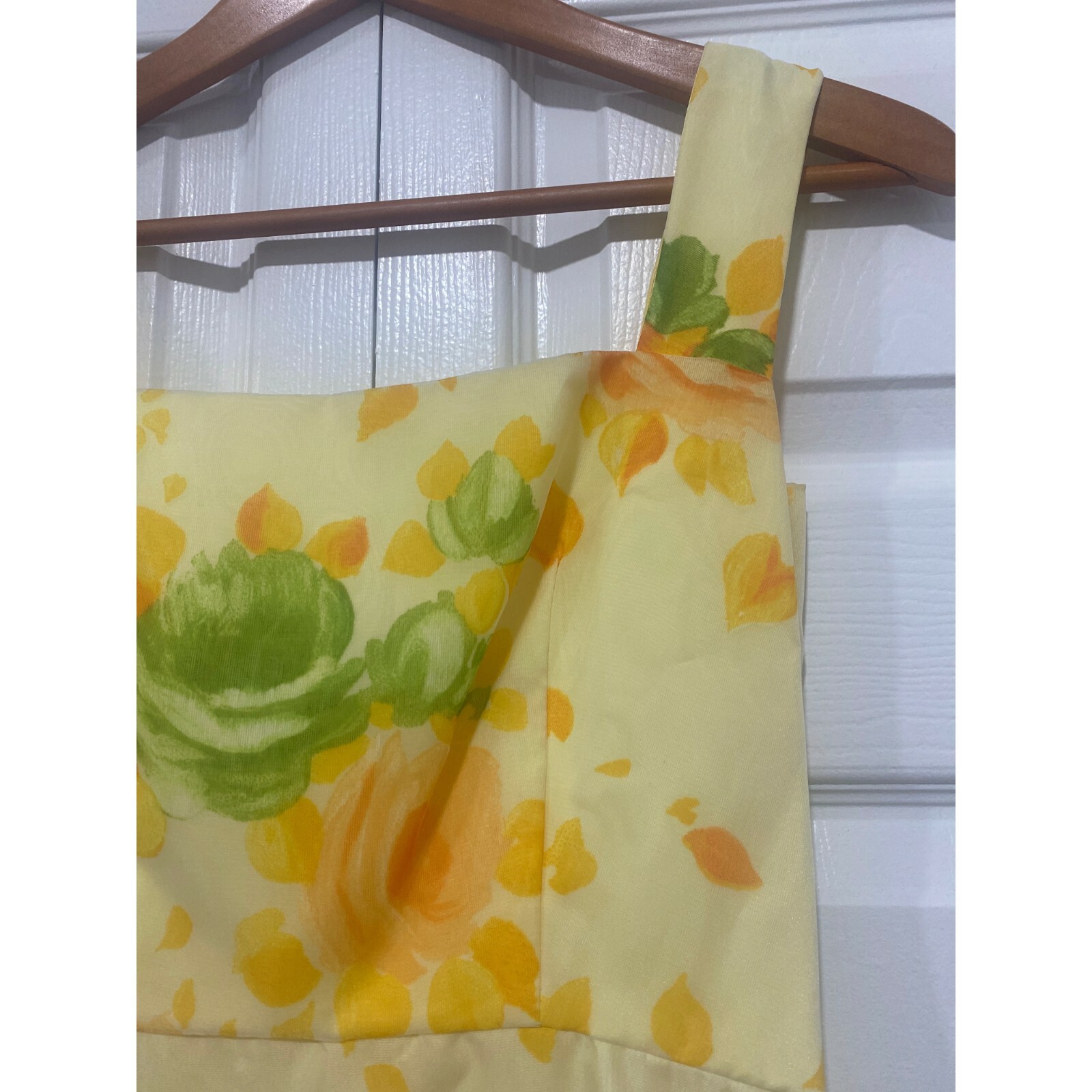 Lorrie Deb San Francisco Vintage Yellow Floral Tulle Sleeveless Dress 9/10