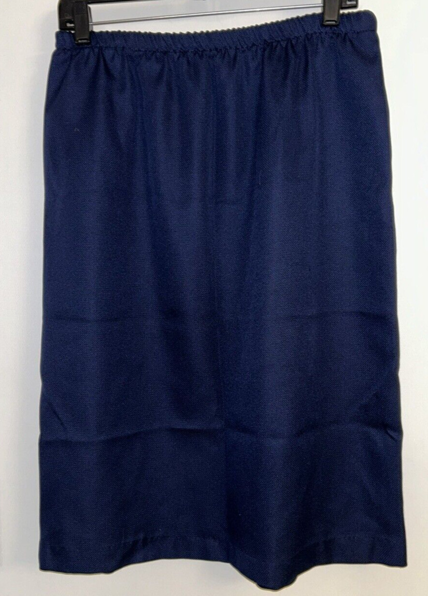 VTG 80’s Navy/White 9-5 POWER SUIT Secretary Big Business Skirt & Top USA Large