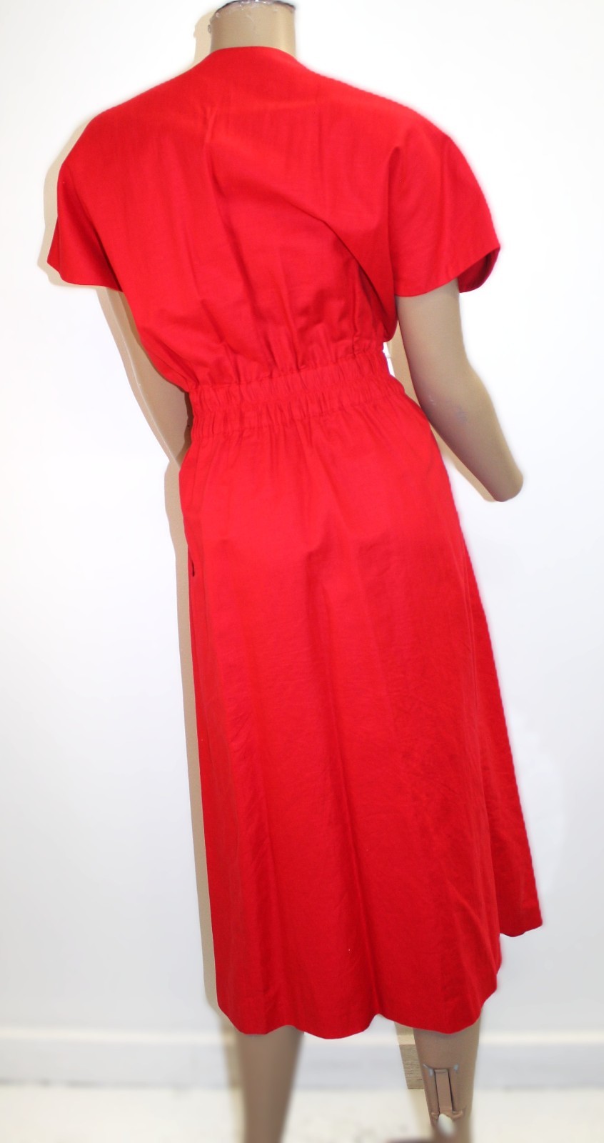 Ambria Vintage Red Button Front w Large White Buttons Dess Size 8P