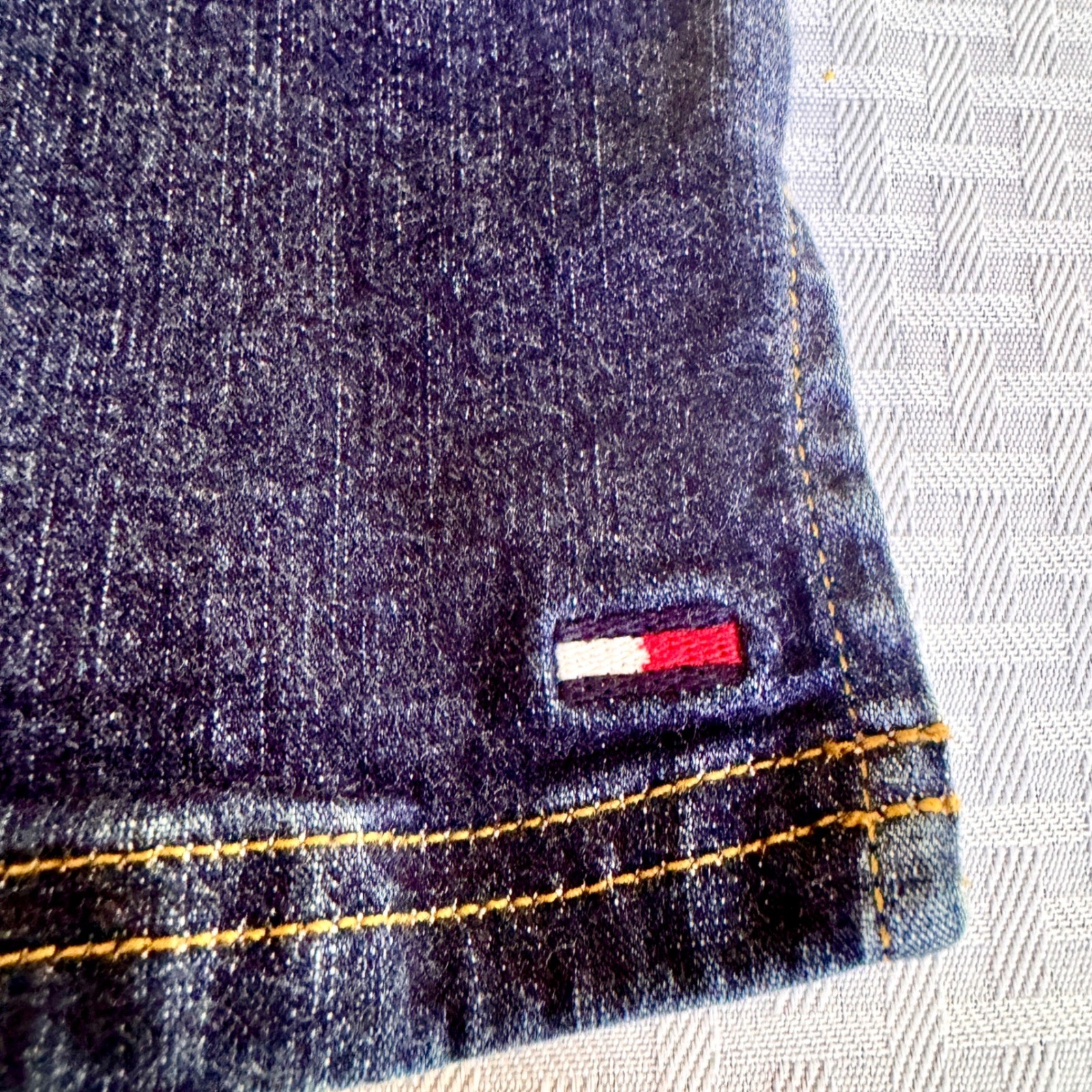 Tommy Jeans Vintage 90s Denim Halter Mini Dress Dark Wash Indigo Womens Medium