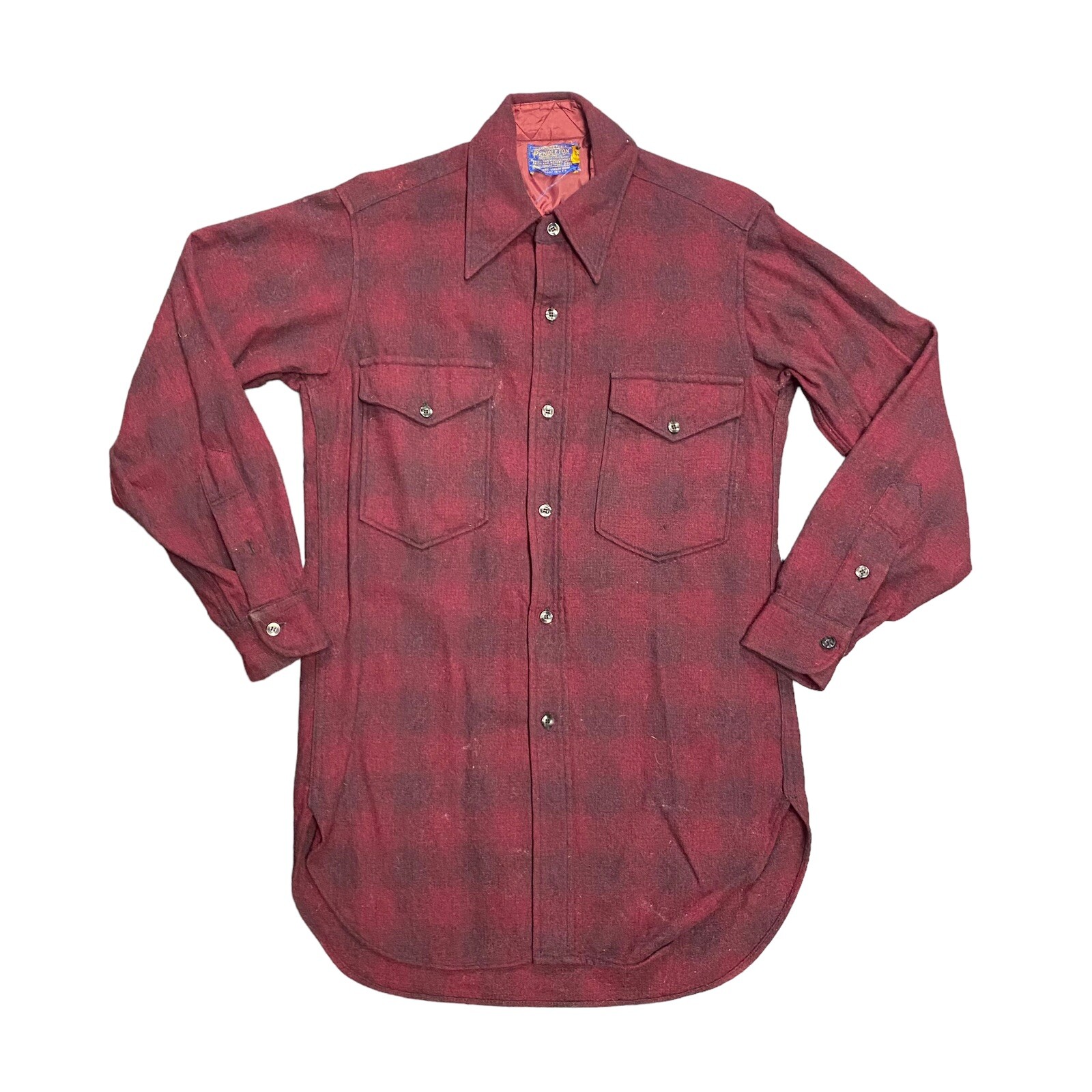 Vintage 70s Pendleton Western Women’s Wool Shirt Made in the USA Size 14.5