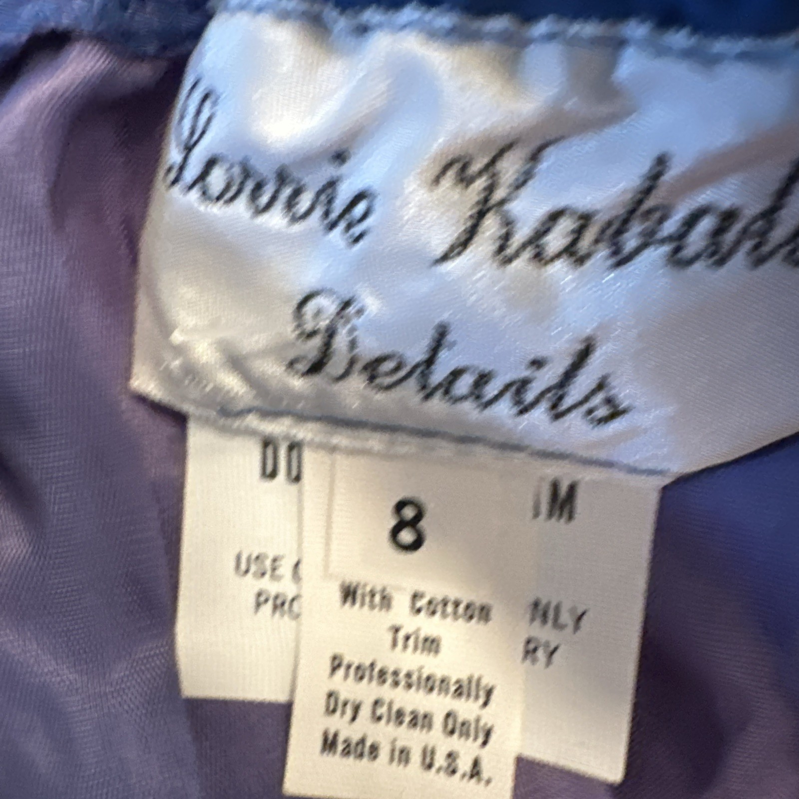 80s Lorrie Kabala Women 8 Blue Ruffled Puff Sleeve 2 pc blouse skirt dress