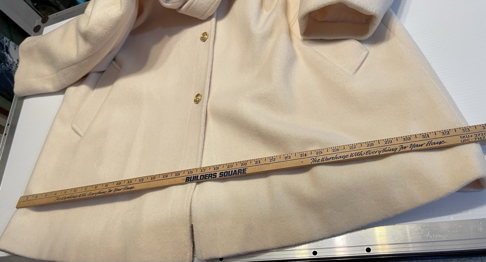 Vintage Herman Kay Wool Swing Coat Ivory White Size 16 Mary Tyler Moore Jackie O