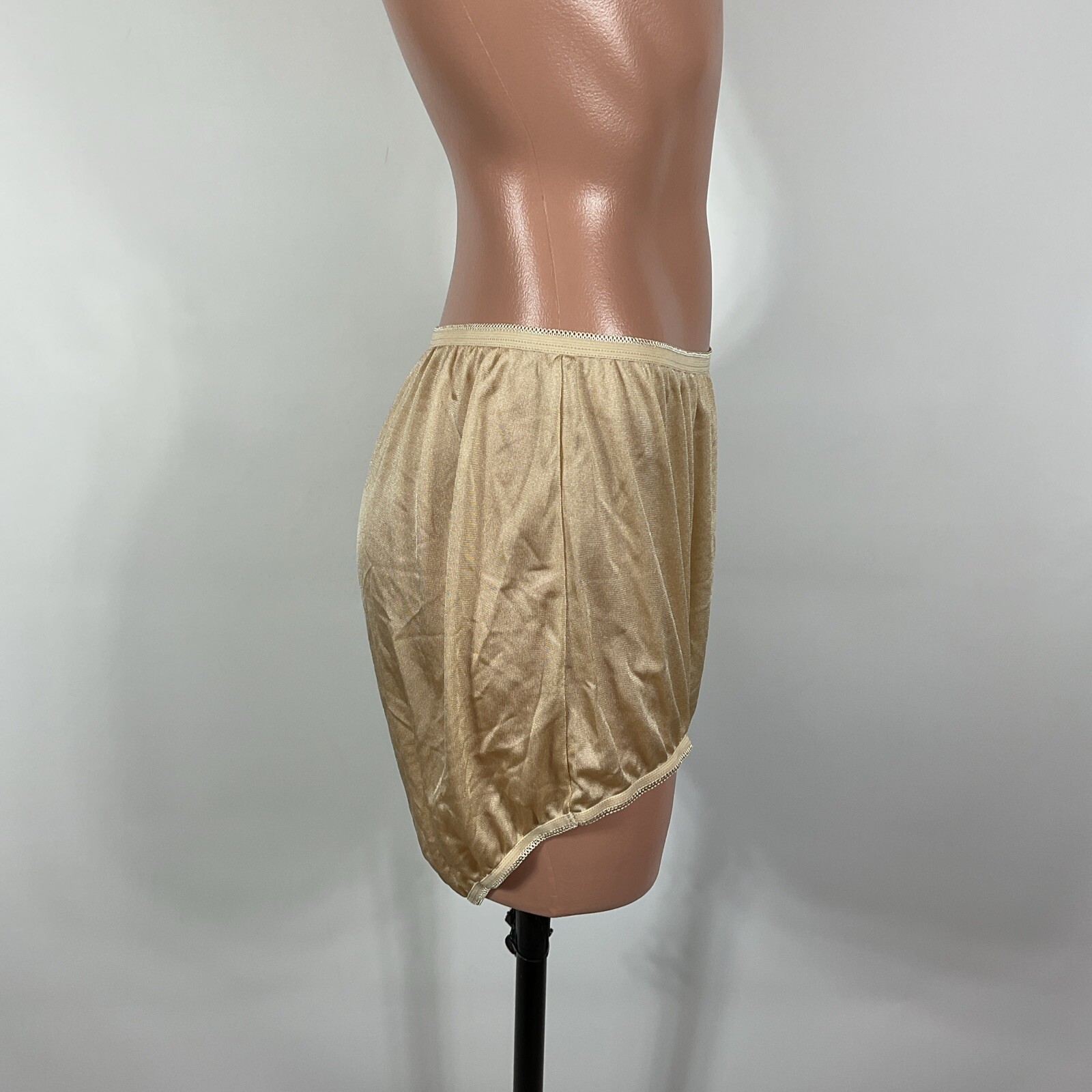Silky Nylon Sissy Panty Slippery 9/XXL Beige Mushroom Brief Granny Underscore