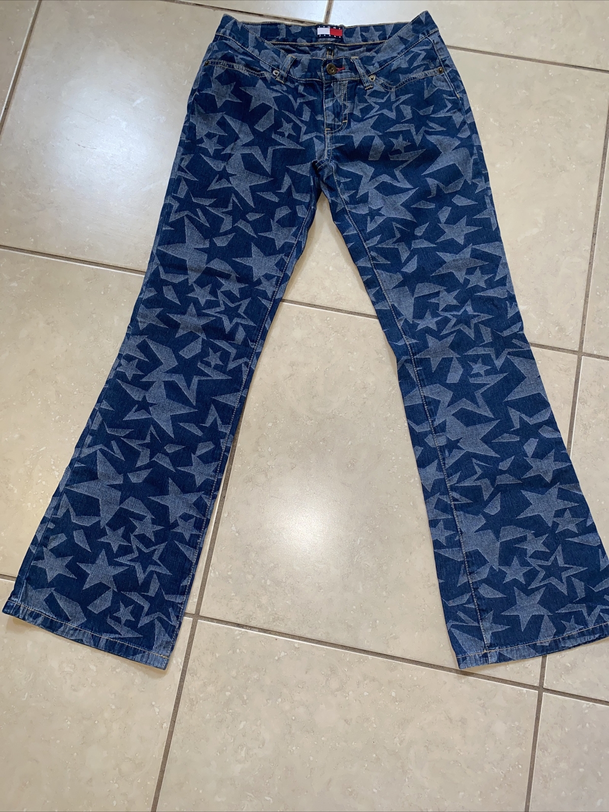Vintage Y2K Tommy Jeans Hilfiger PATRIOTIC STARS Flare jeans Women size 5