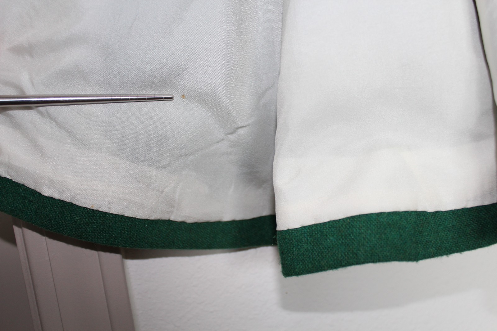 Vtg 50s Fit Flare Circle Skirt Coat Green Wool Princess Seam Small S 1950s