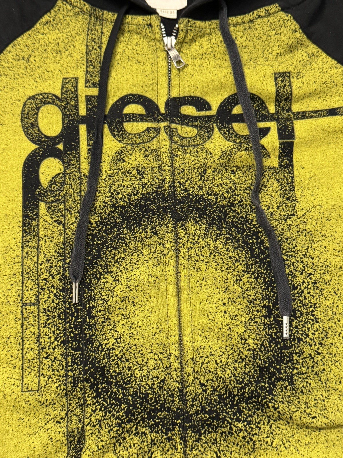 vintage 90s Diesel women’s Sleeveless Hoodie Dress Yellow & Black Gradient – CS