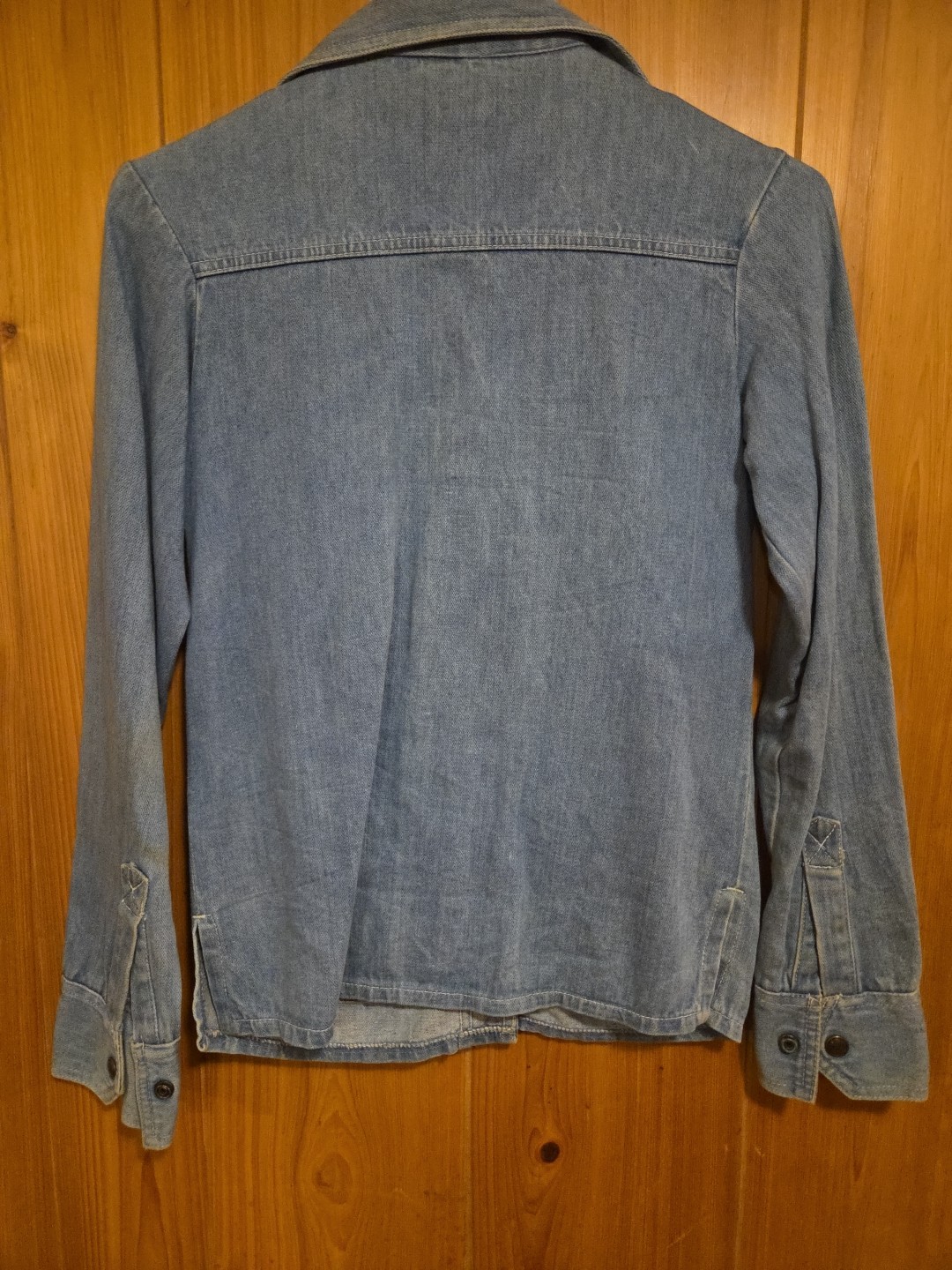 Vintage 60s 70s Women’s Funky Button Up Denim Shirt Size 5 Longstreet NY 16×23