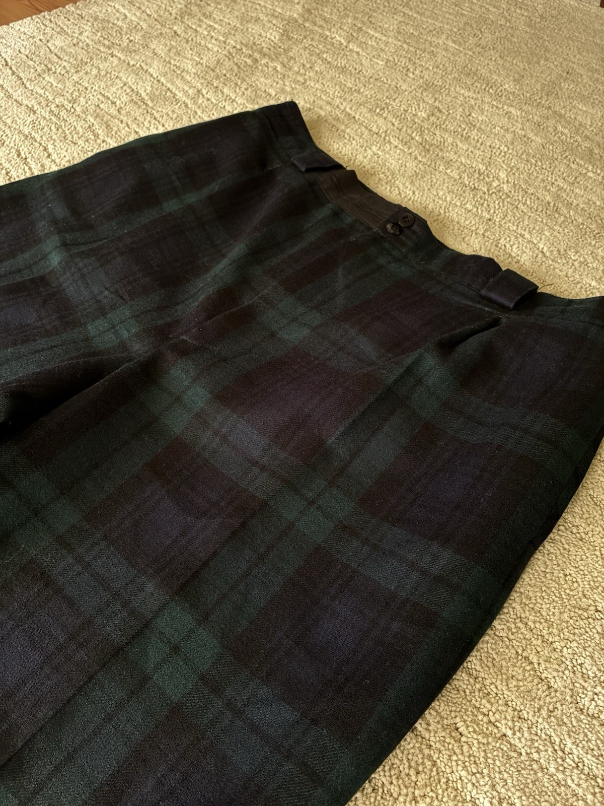 Vintage Giorgio Sant Angelo Wool Plaid Trousers 38 waist prep/dark academia