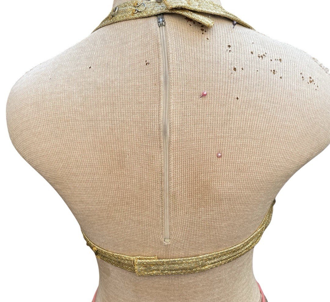 1950s Gold Lame Burlesque / Belly Dancer Coin Bra Size 34~36