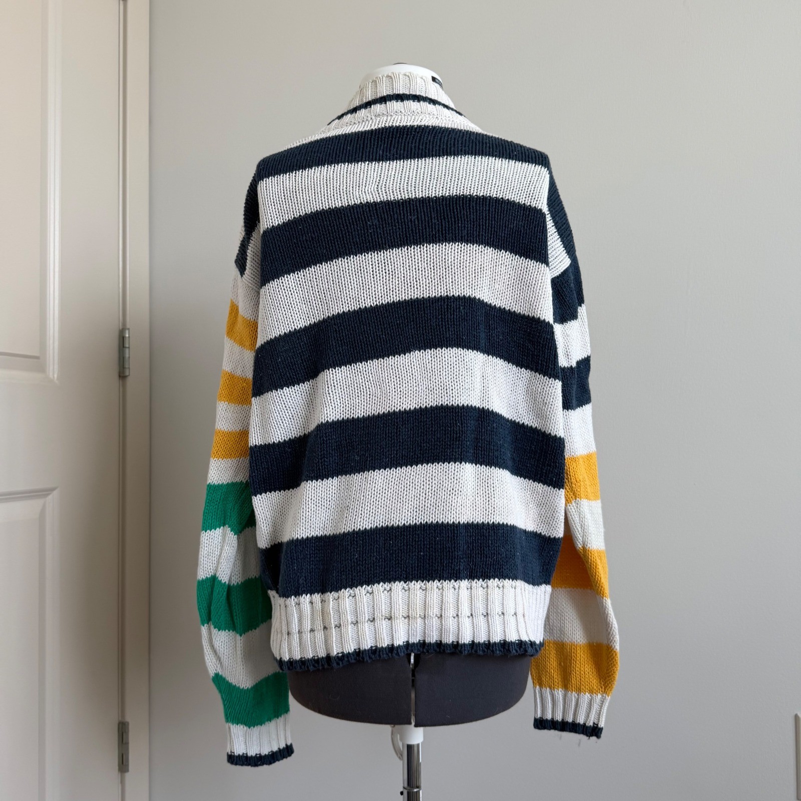 Vintage LizWear by Liz Claiborne Striped Preppy Cotton Turtleneck Sweater