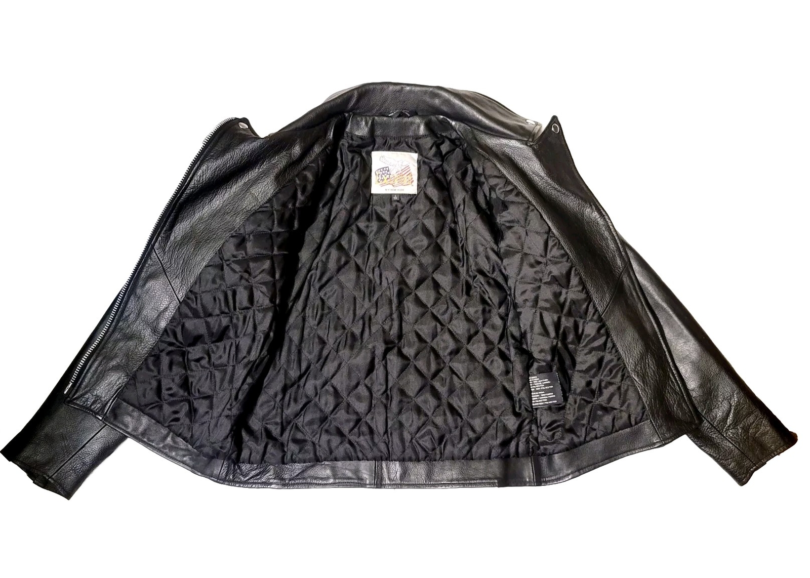 EXCELLED New York Vintage Women’s Sz 6 Leather Biker Moto Jacket 20849 YKK Black