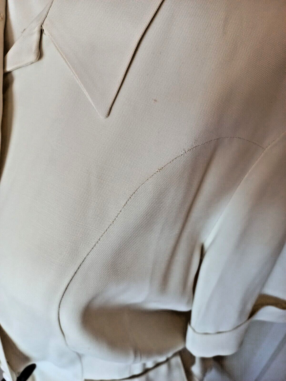 Vintage 1940s Ivory Rayon Old Hollywood Glamour Tailored Summer Skirt Suit S/M