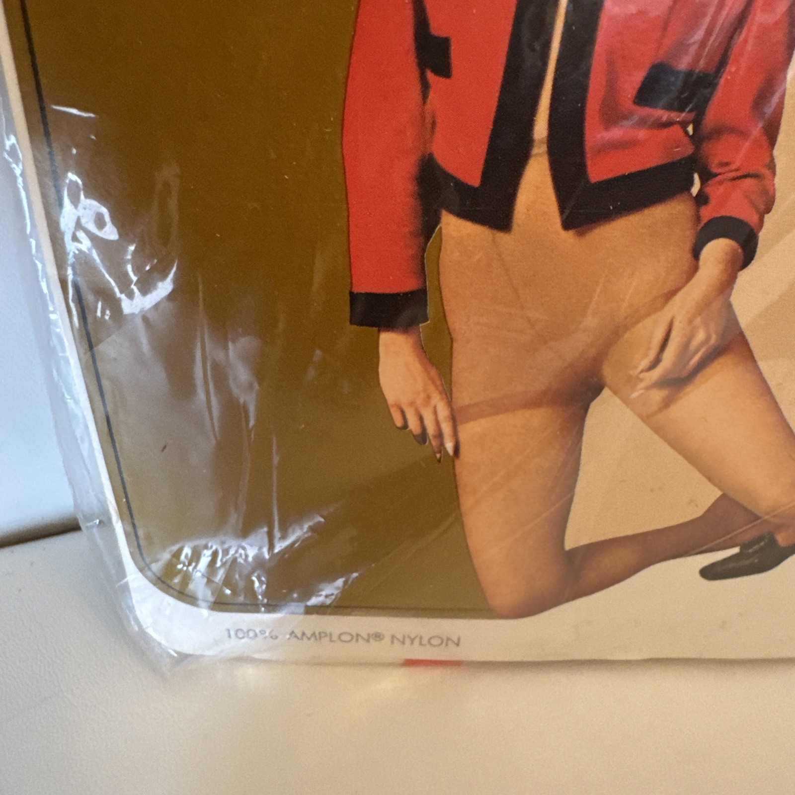 Vintage RED HOT Lido Amplon Nylon super Stretch Panty Hose 5’6” & Over 1960’s ED
