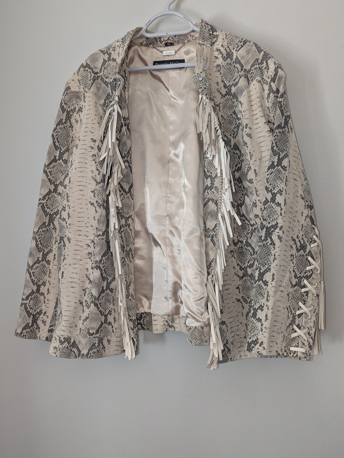 Vintage Pamela McCoy 2XL Snakeskin Leather Jacket