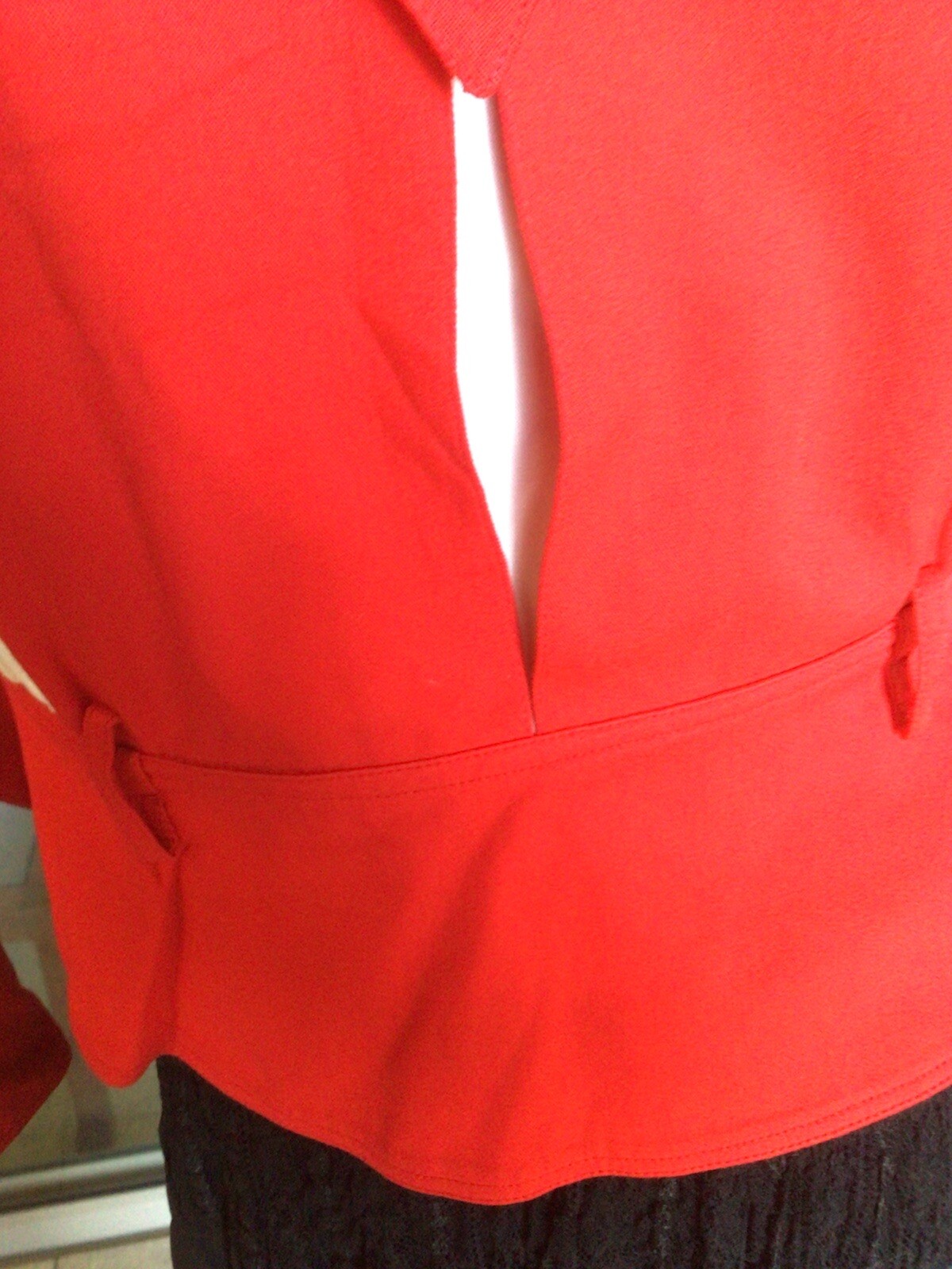 Vtg 80s IIF Ladies Red Avant Garde Peplum Jacket M