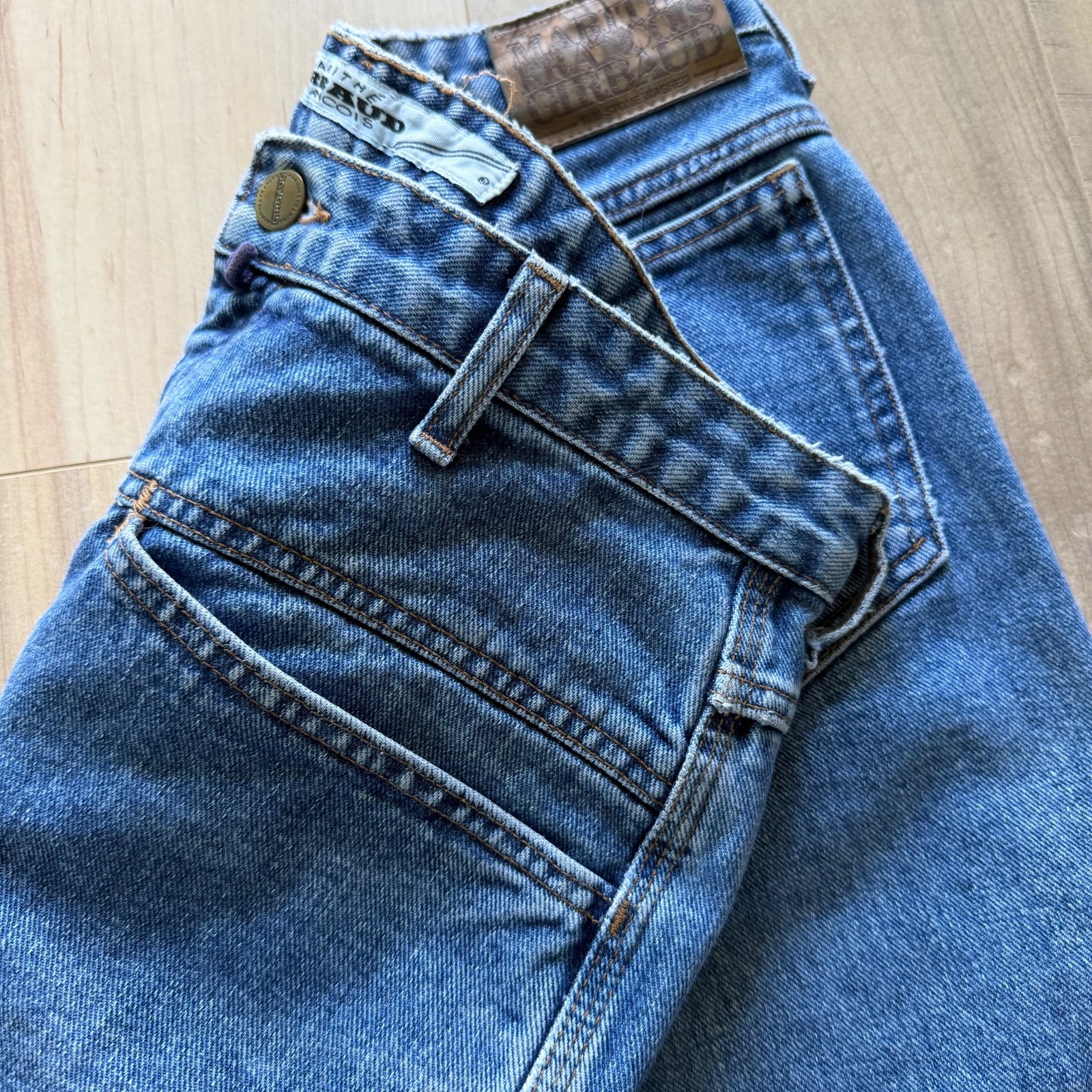 Vintage Stonwashed 90’s Marithé François Girbaud V-Panel Fly Tag Jeans Sz 13 14