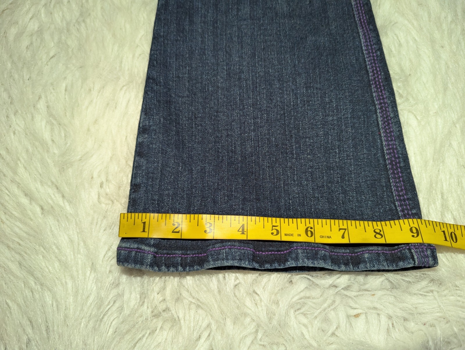 VANILLA STAR Purple STITCHED Low Rise Blue Jeans COOL DENIM Junior’s 5 ALTERED