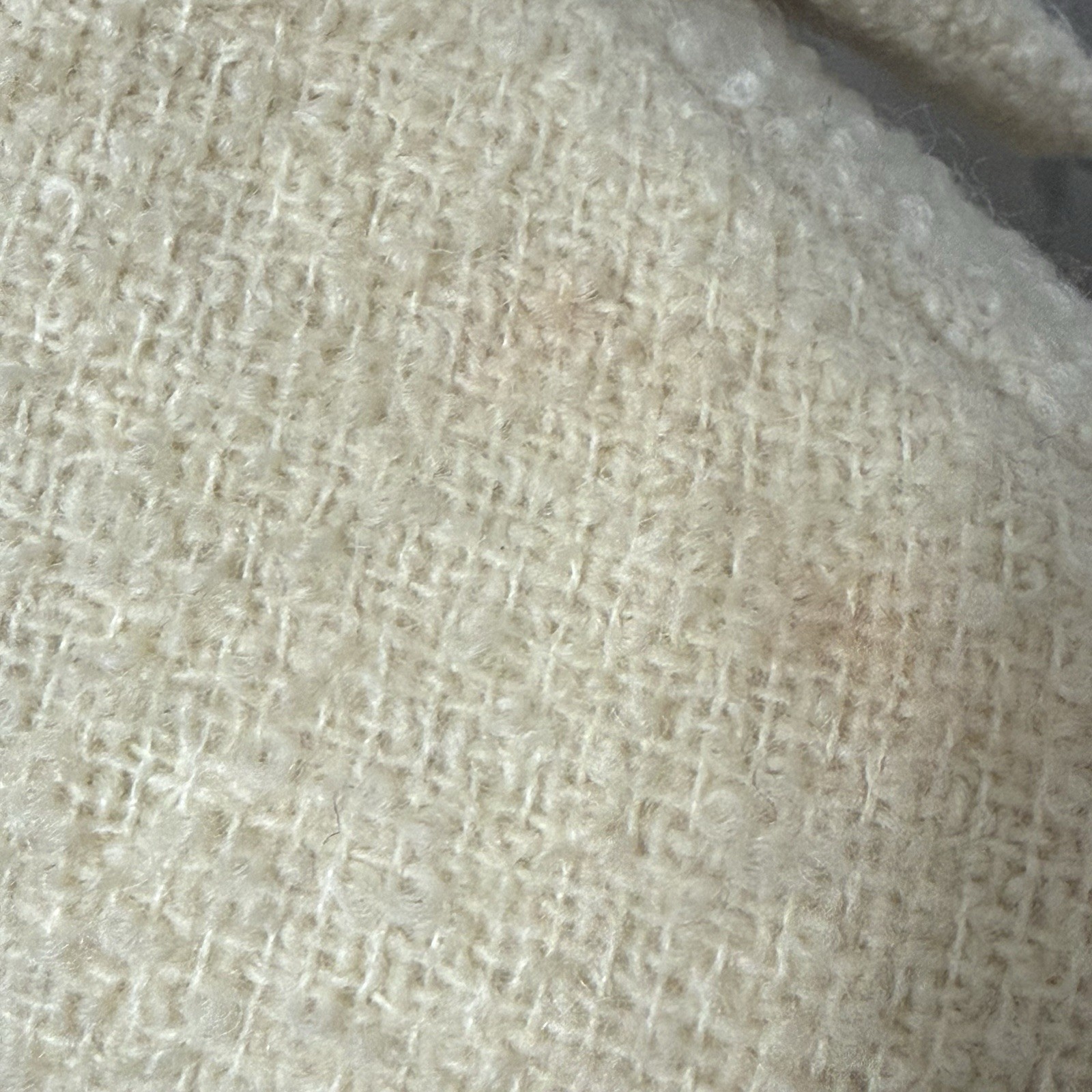 Vintage Shagmoor Cream Wool Button Front Bouclé Coat Size Large FLAWS