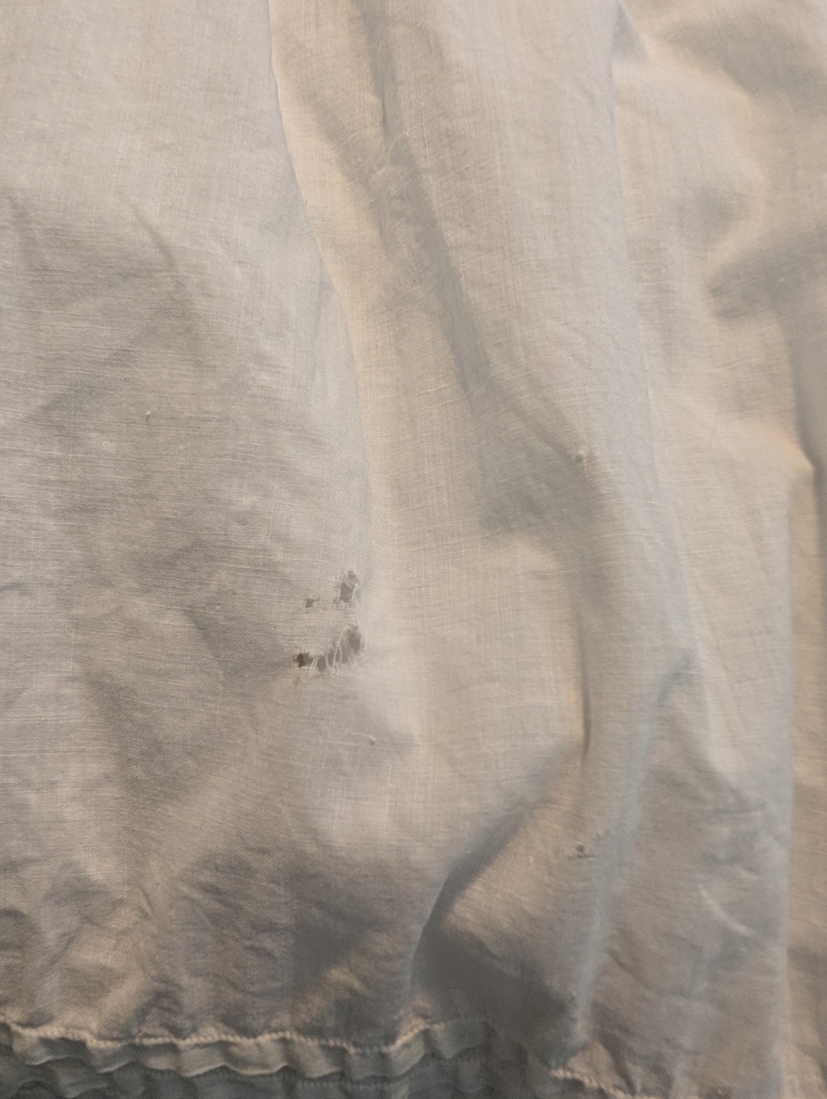 Antq Edwardian White Cotton Pleated Lace Bottom Young Girl/ Small Girl Petticoat