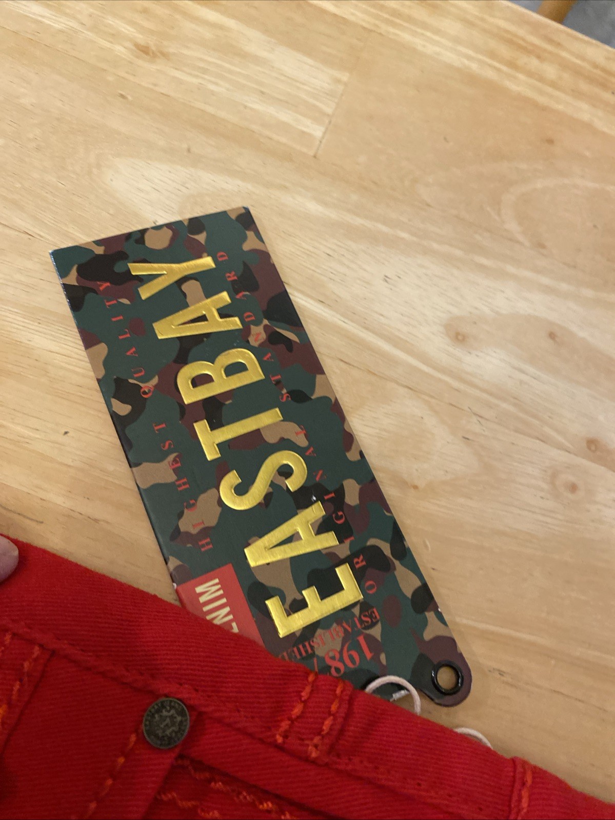 Vintage Eastbay Denim Jeans Pants NOS NWT Red Size 30