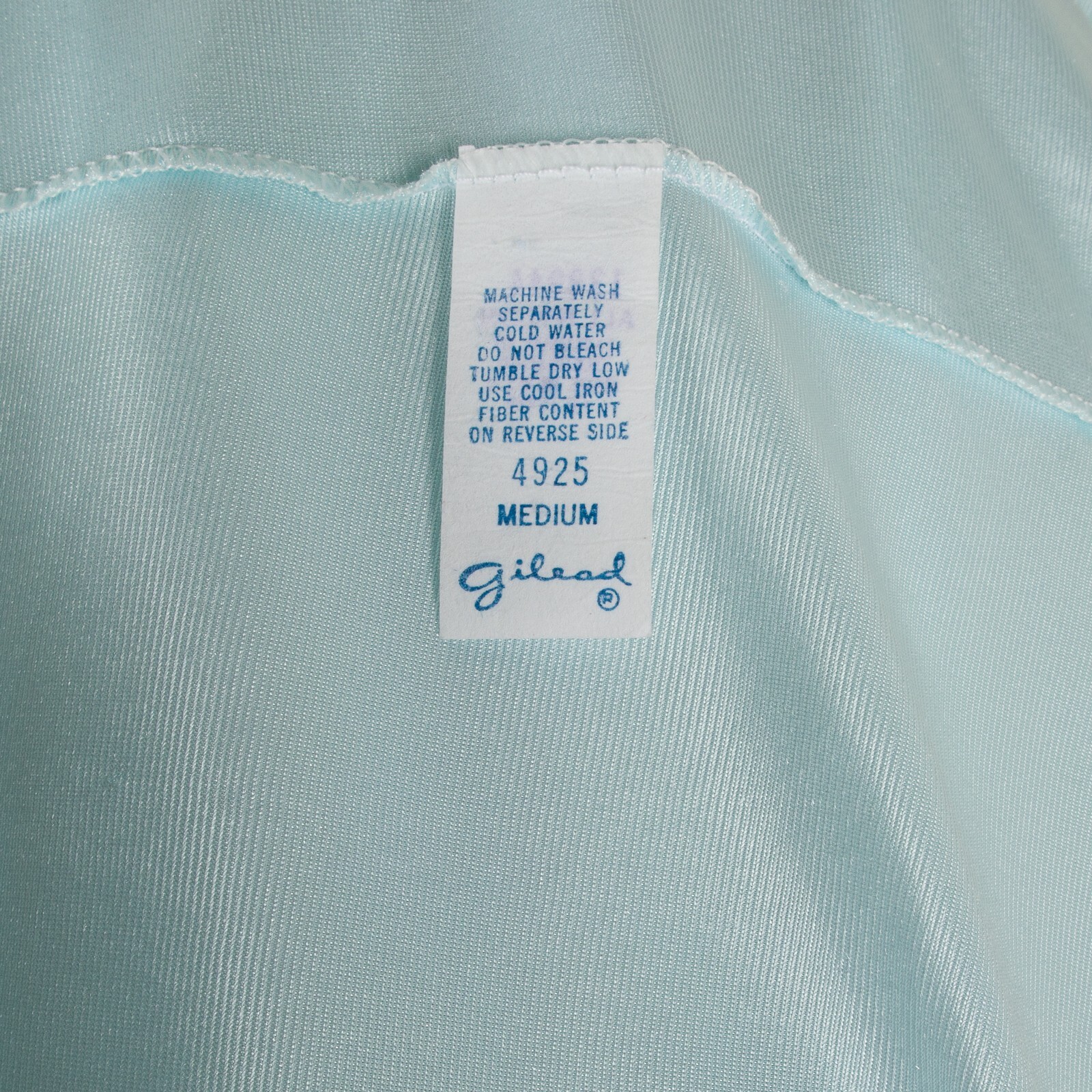💖 GILEAD Vintage M Seafoam Nylon Robe Button Nightgown Embroidered Short Sleeve