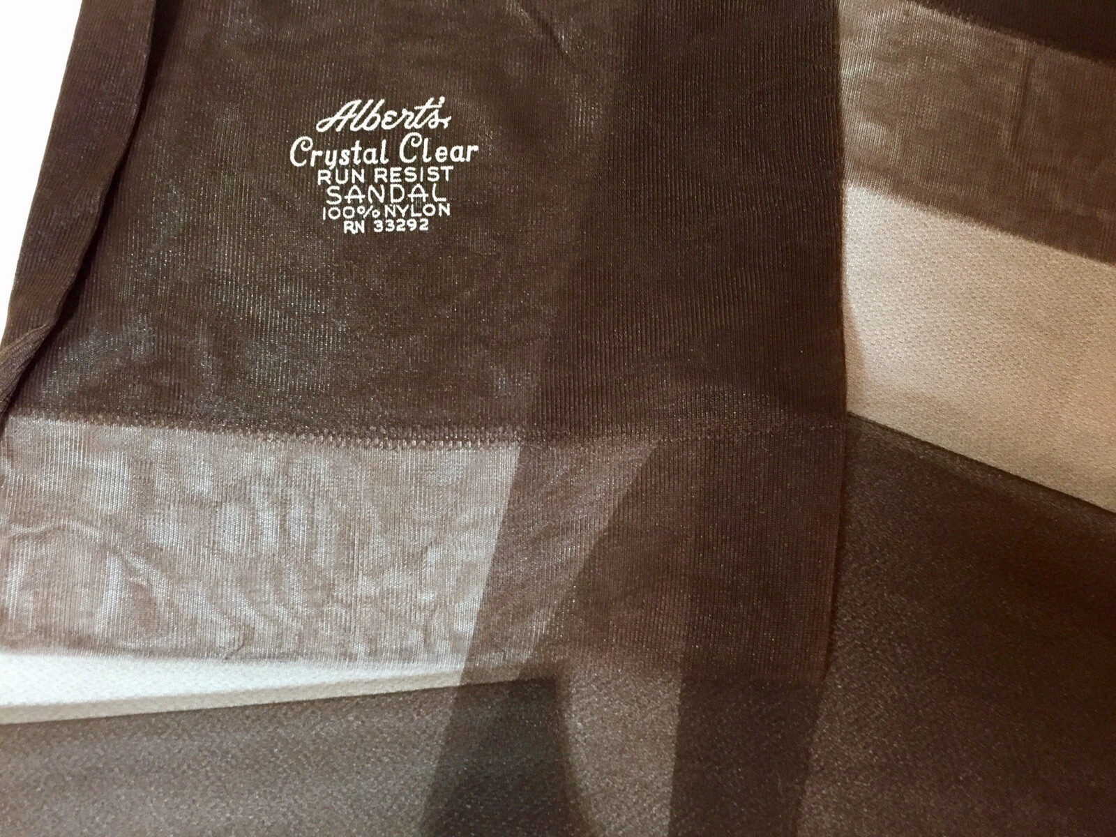 13 Pairs ALBERT’S Vintage NYLON STOCKINGS Crystal Clear 15 DENIER 8½ X 31” Brown