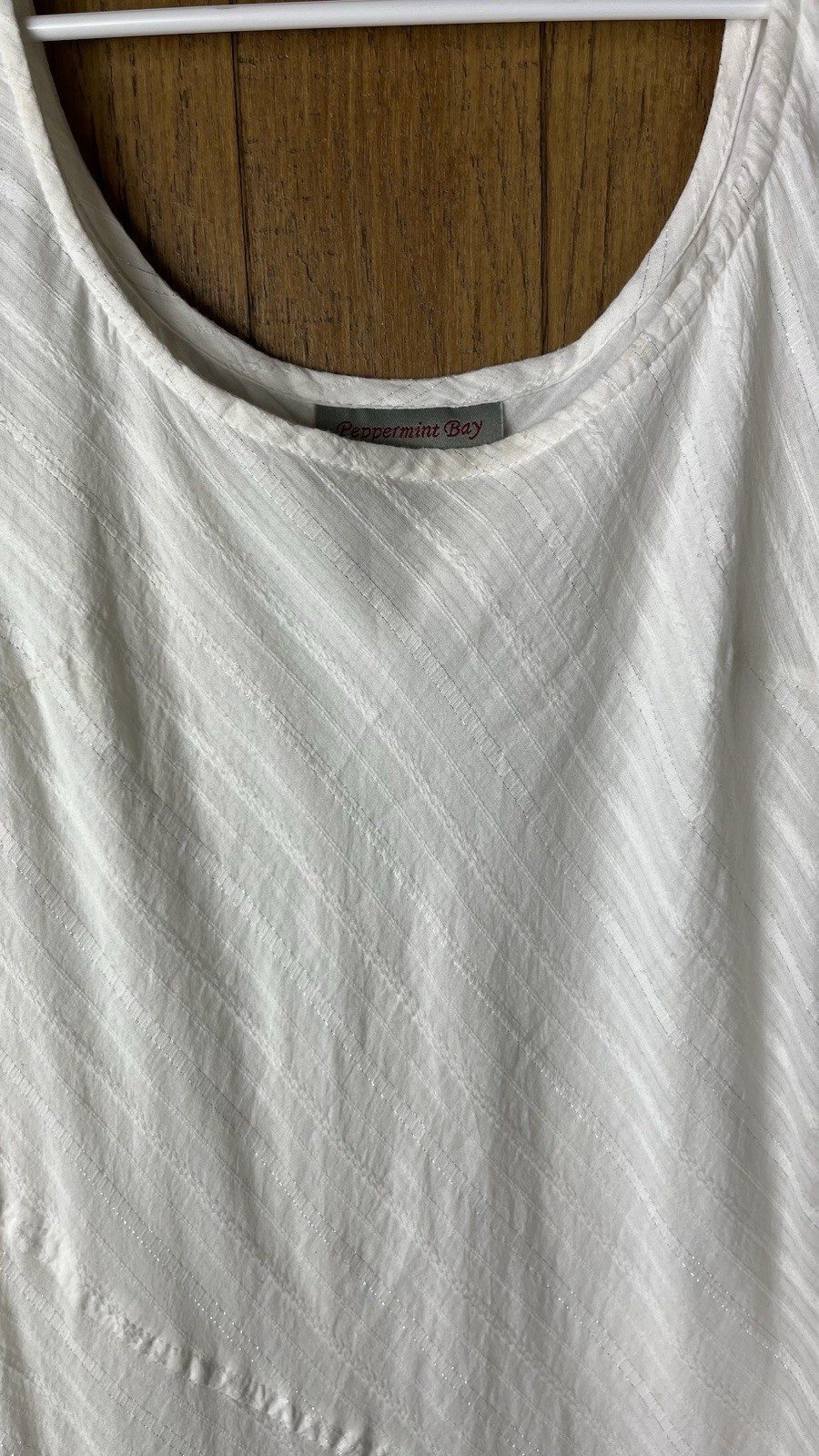 Peppermint Bay (Sz M) White Maxi Dress Trumpet Hem Sleeveless 100% Cotton