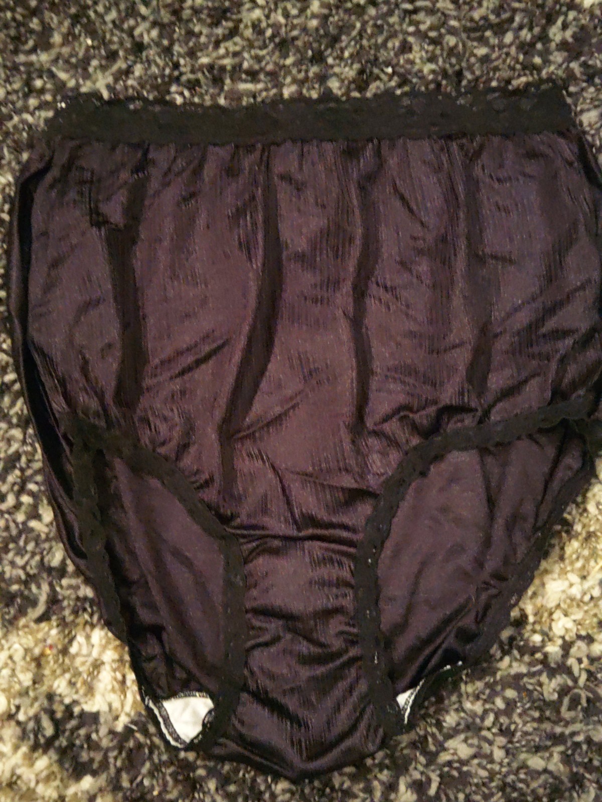 Lady Manhattan Large Black Striped Panties 100% Nylon Silky Soft RN#15583