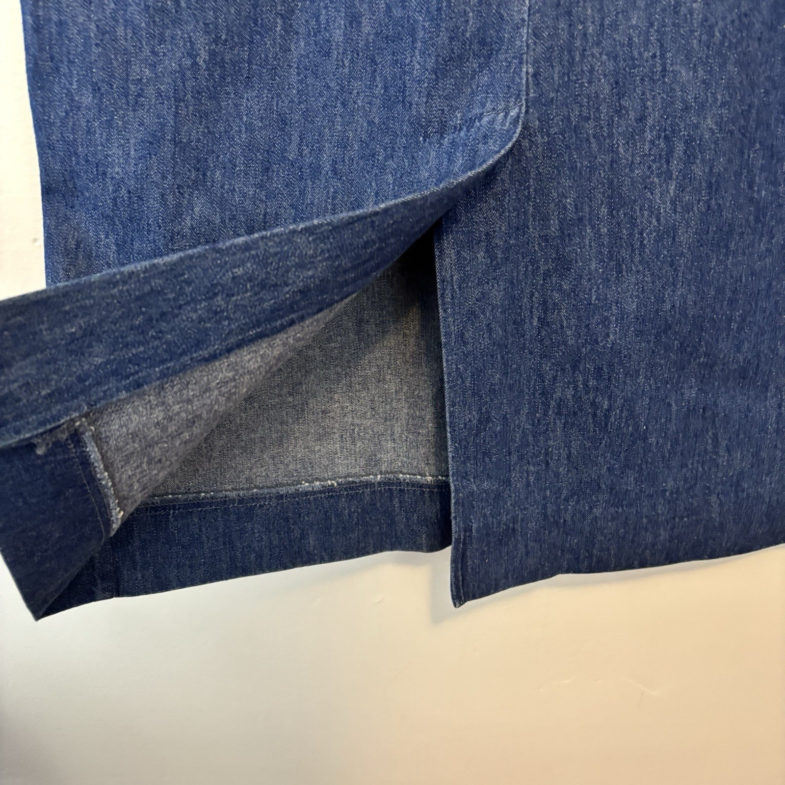 Vintage Bushwacker USA Denim Skirt Size 28 100% Cotton Pockets Maxi Long Modest