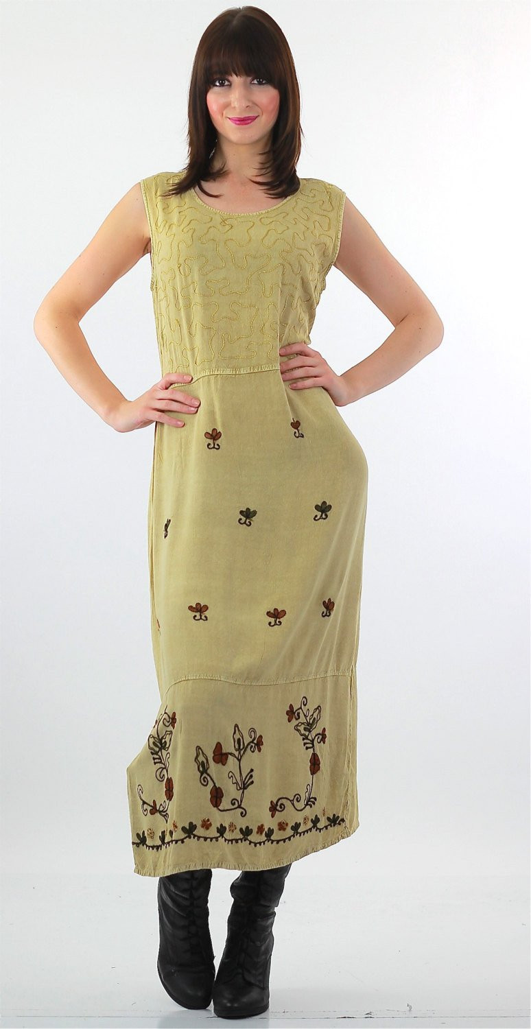 Vintage VTG 90s grunge dress cottagecore floral print prairie midi sundress