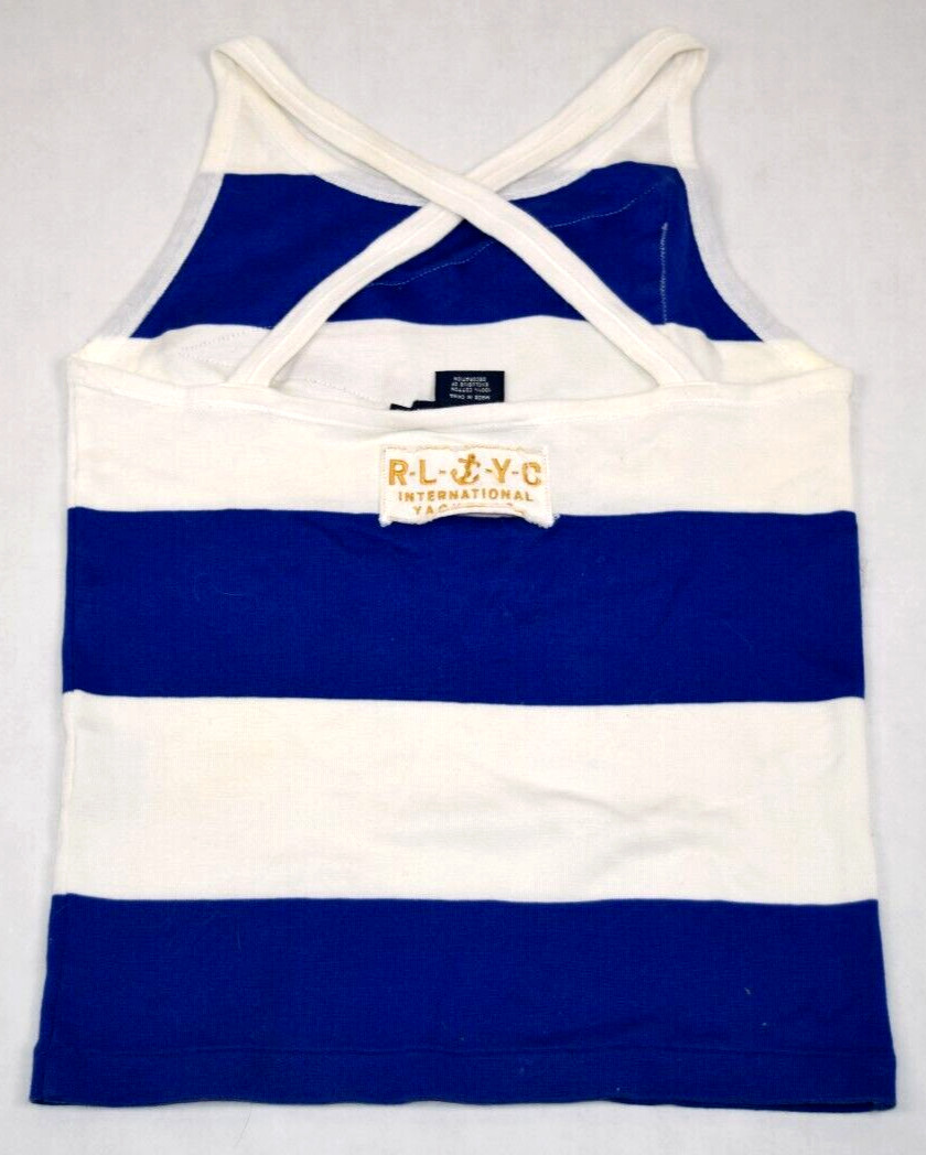 Vintage Ralph Lauren Top Size M 80s Blue White Stripe International Yacht Club