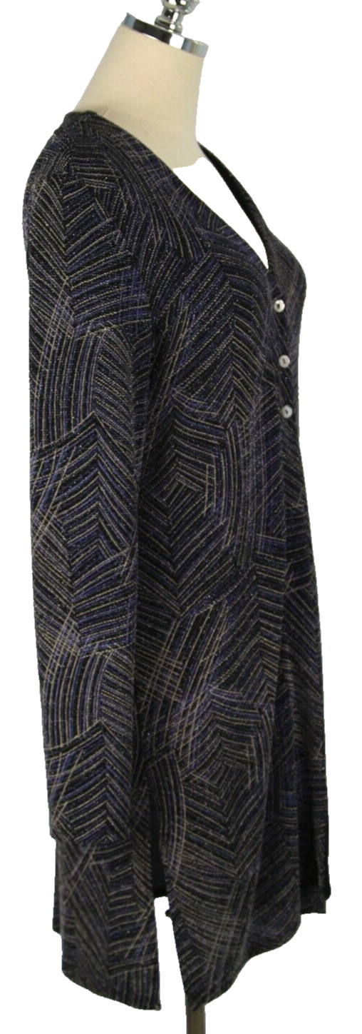 Vintage Rabbit Designer Dressy Glitter Cardigan Holiday Three Button Front SZ 16