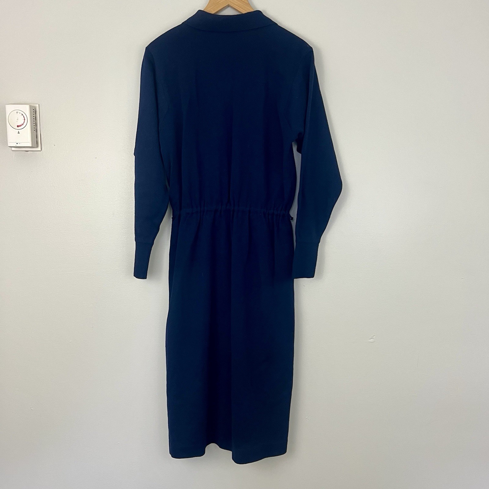 Brooks Brothers Double Breasted Wool Dress Jackie O Style Sz L 80s Quiet Luxury