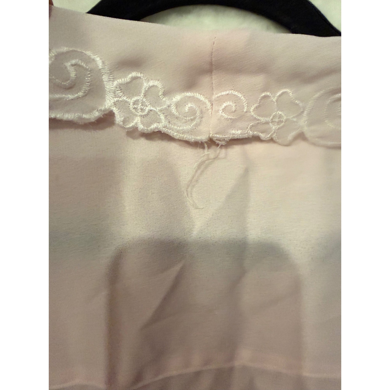 Jordan Vintage Pink Embroidered Lace Collar Blouse Short Puff Sleeve Size 13/14