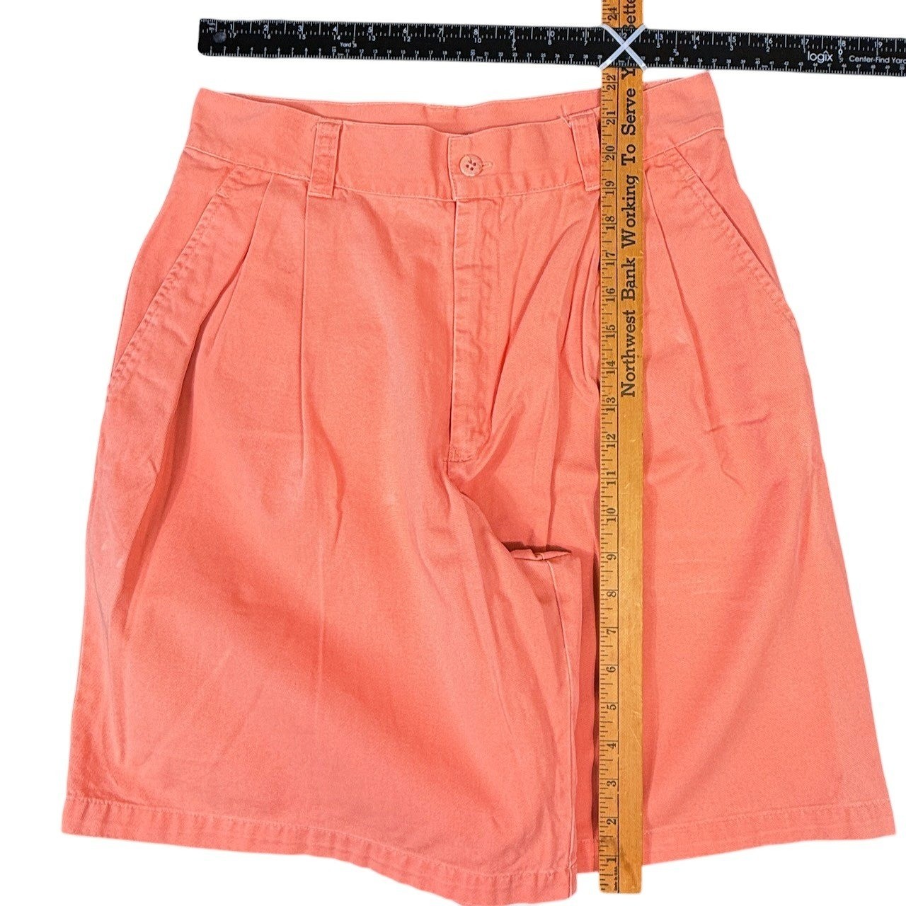 Vintage Ralph Lauren Country Coral Shorts Women 12 Pleated High Waist 90s USA