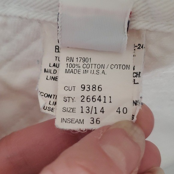 Rockies Vintage Double Yoke Double Button White Jeans Size 13/14 Inseam 36