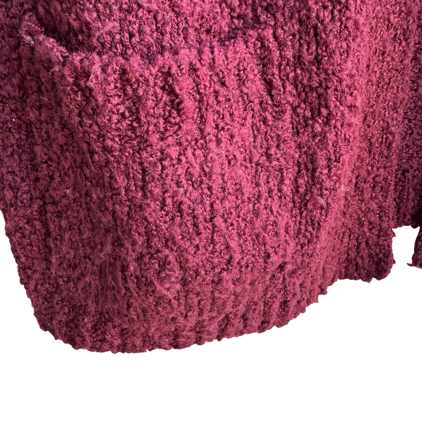 LeRoy Knitwear Vintage 80s Grandmacore Boucle Open Cardigan Sweater Womens L