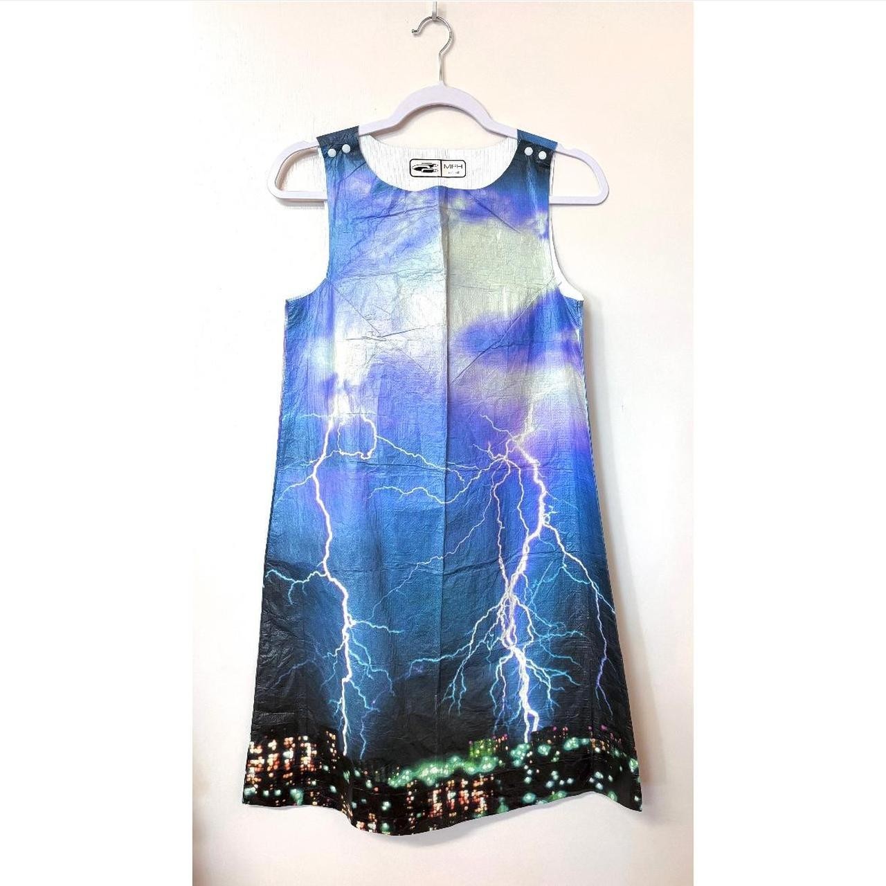 „LIGHTNING” DESIGN TYVEK DRESS 1999 SARAH CAPLAN FOR MPH SIZE S