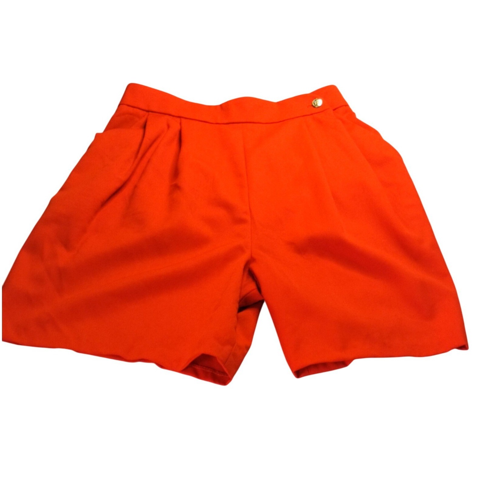 Vintage Mr. Jax Wool Pleated Shorts Orange High Waisted