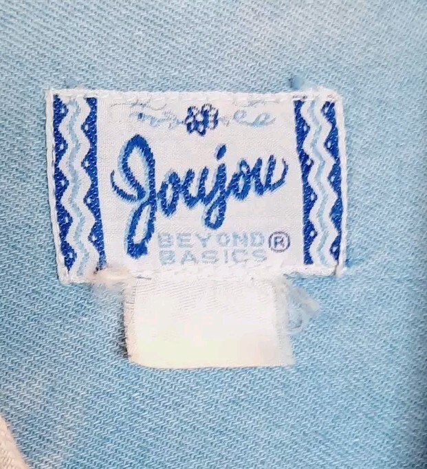 Vintage Jou Jou Long Sleeve Denim Jean South Western Indian Embroidered Shirt XL