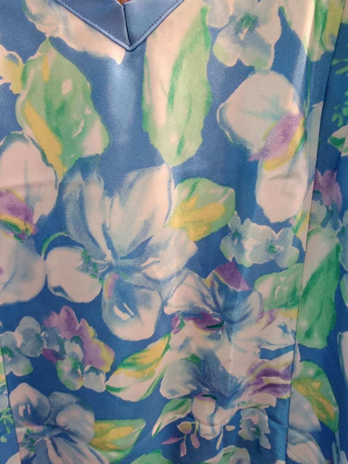 Nightgown Delicates Blue Floral Size L Polyester