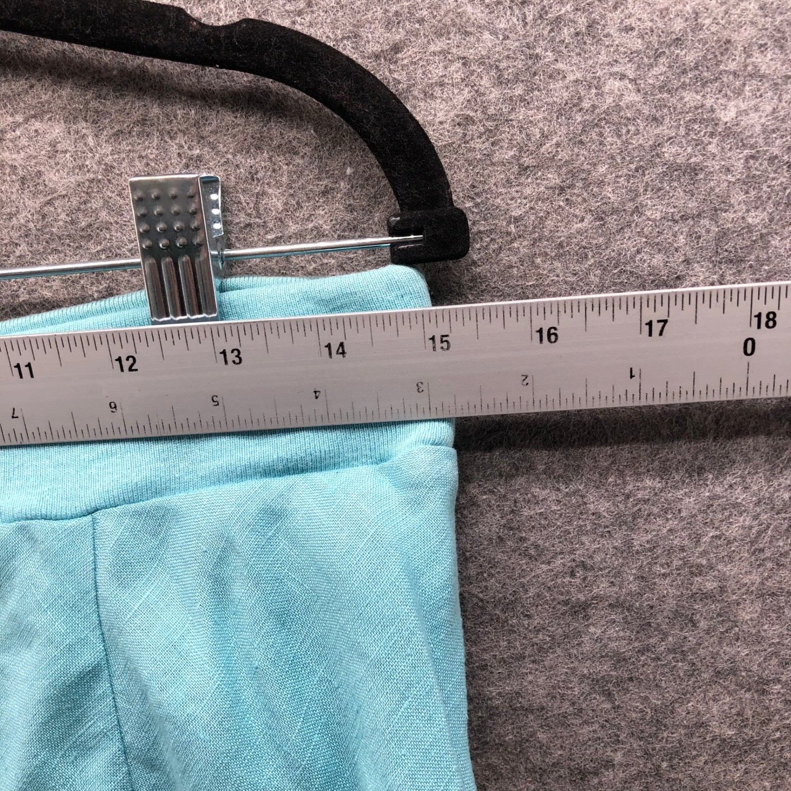 Vintage Y2K Martha B 100% Linen Skirt Size 4 Aqua Knee Length Pull On Low Rise