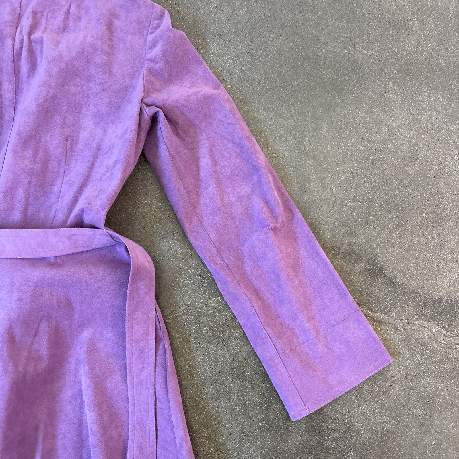 Vintage 70’s Mollie Parnis Purple Ultra Suede Trench Coat S/M