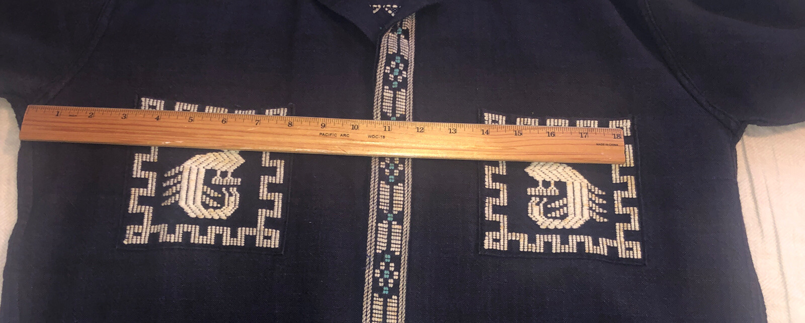 Vintage Mexican GUAYABERA Style Hand Embroidered Jacket PRE-OWNED