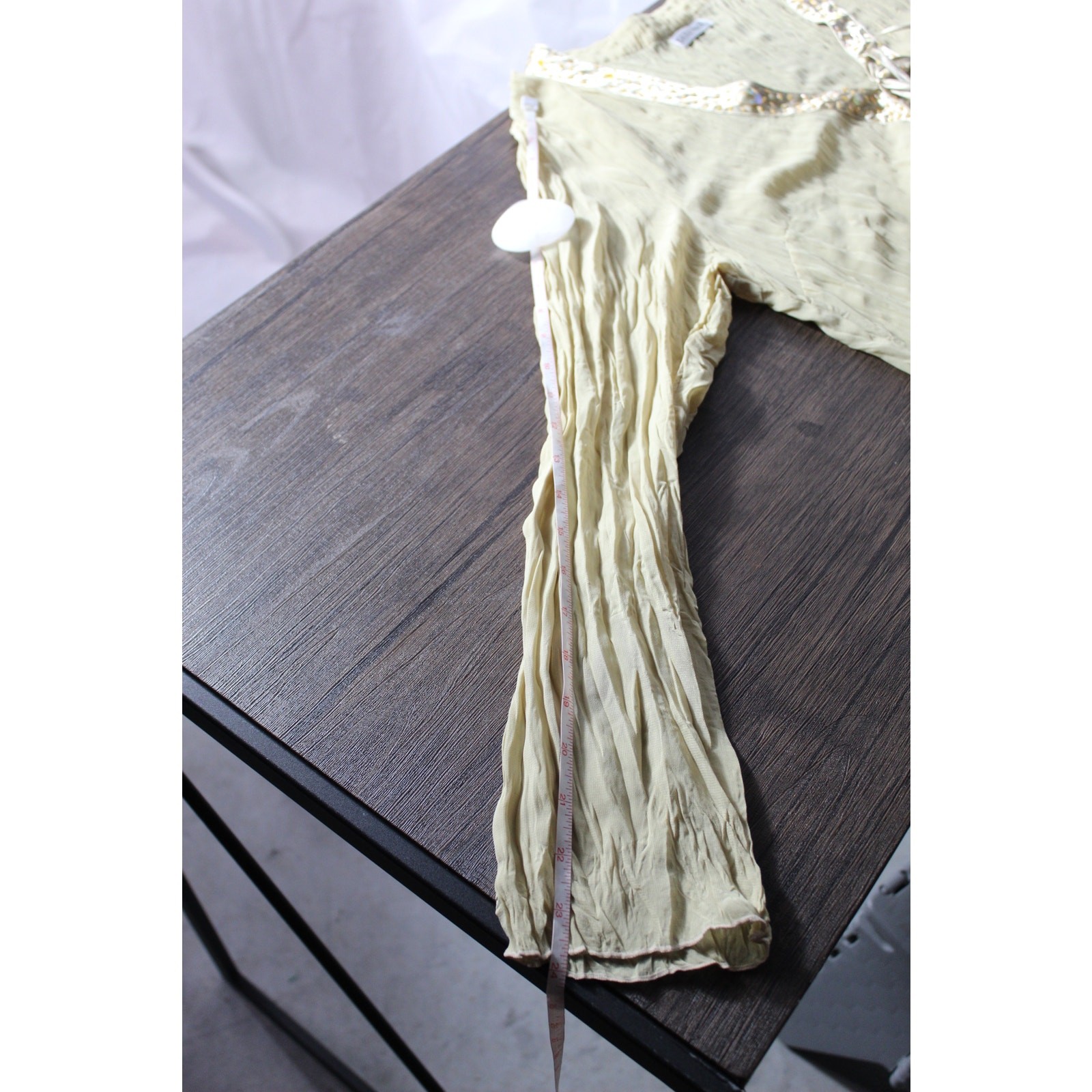 Vintage Kaelyn Max Y2K 90s Sheer Cardigan Beaded Satin Trim Tie Front XL