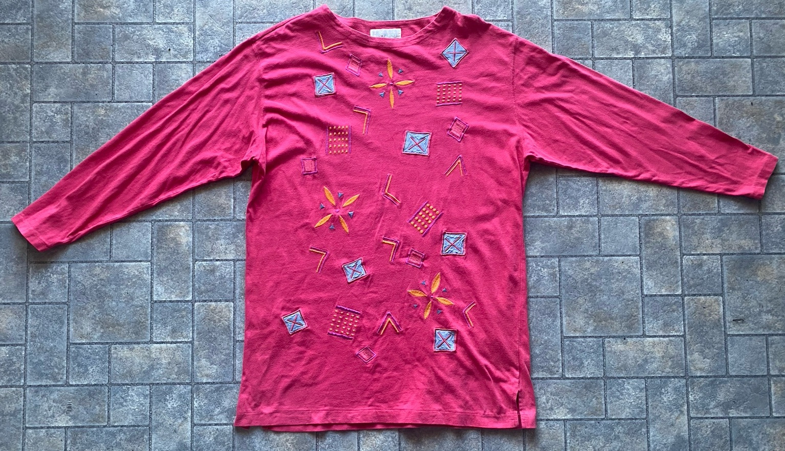 Vintage Single Stitch Segrets Sun Prints WOMANS LARGE Long Sleeve Shirt